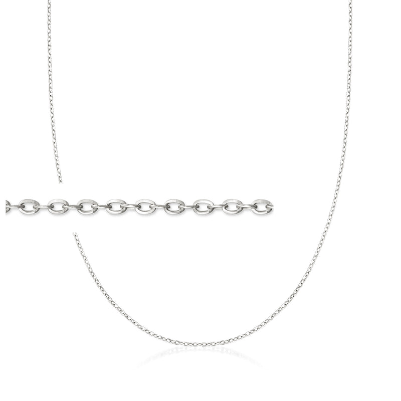 Sterling silver cable-chain necklace with link clasp, close-up