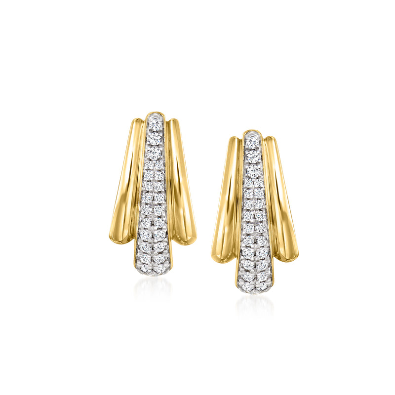 .25 ct. t.w. diamond fan-shaped post earrings in 18kt yellow gold