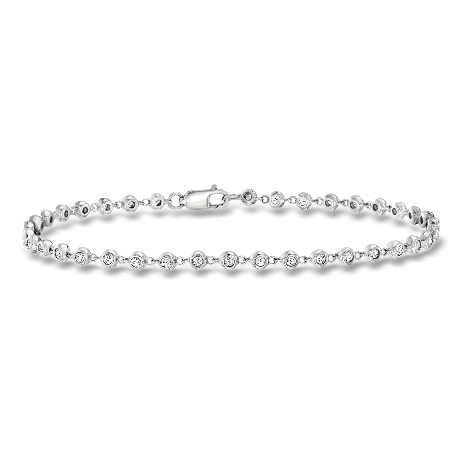 .50 ct. t.w. Bezel-Set Diamond Tennis Bracelet in Sterling Silver