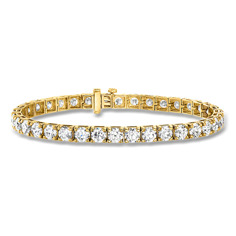 14kt yellow gold tennis bracelet with clear lab-grown diamond row