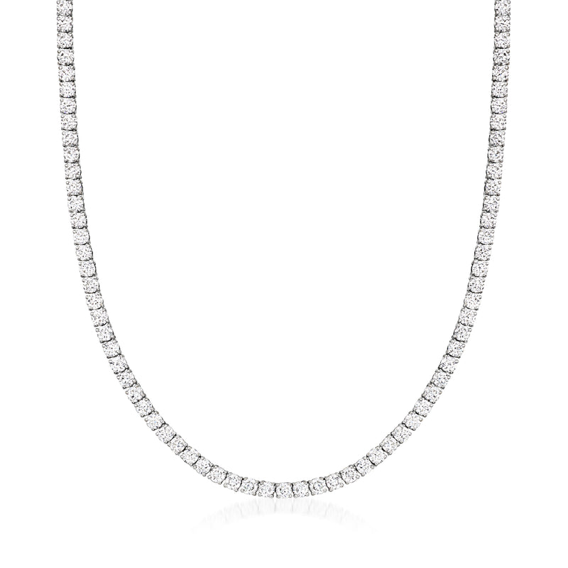 Lab-grown diamond tennis necklace in 14kt white gold