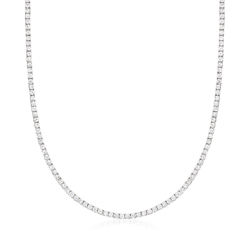 Lab-grown diamond tennis necklace in 14kt white gold