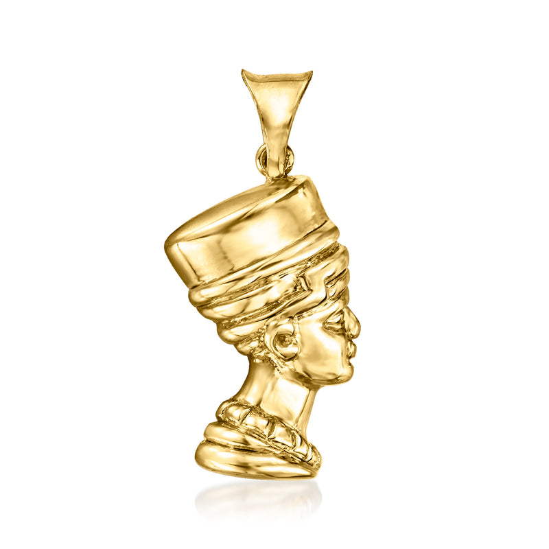 14kt yellow gold Nefertiti profile pendant with bale top