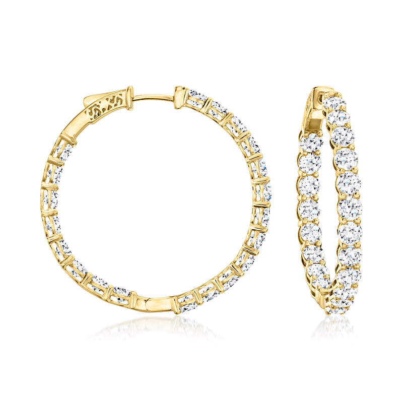 14kt yellow gold inside-out diamond hoop earrings