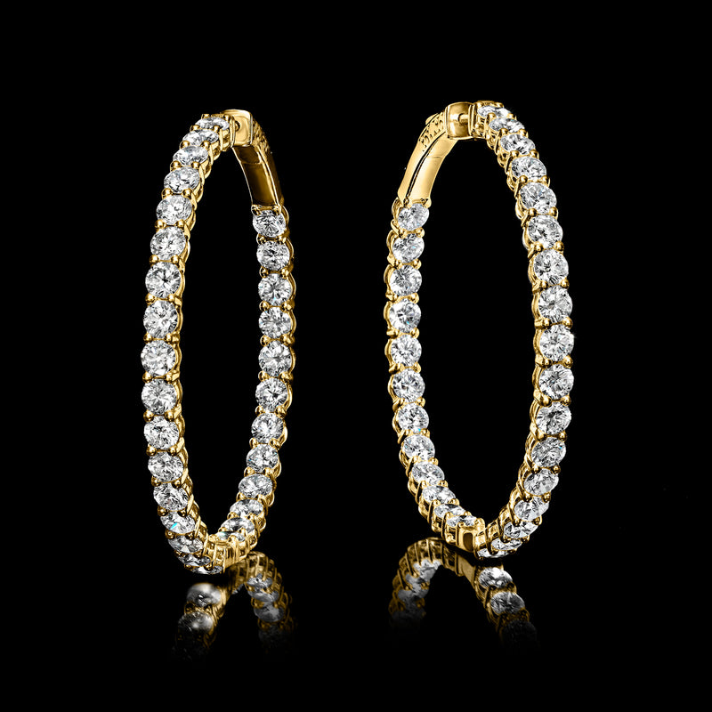 Inside-outside hoop earrings in 14kt yellow gold with lab-grown diamonds