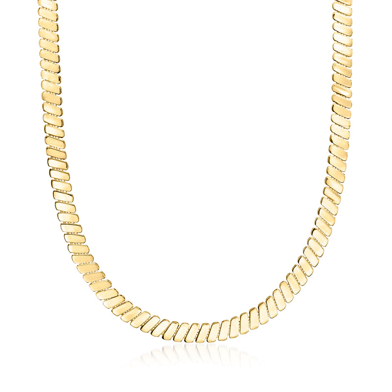 14kt yellow gold diagonal-bar necklace