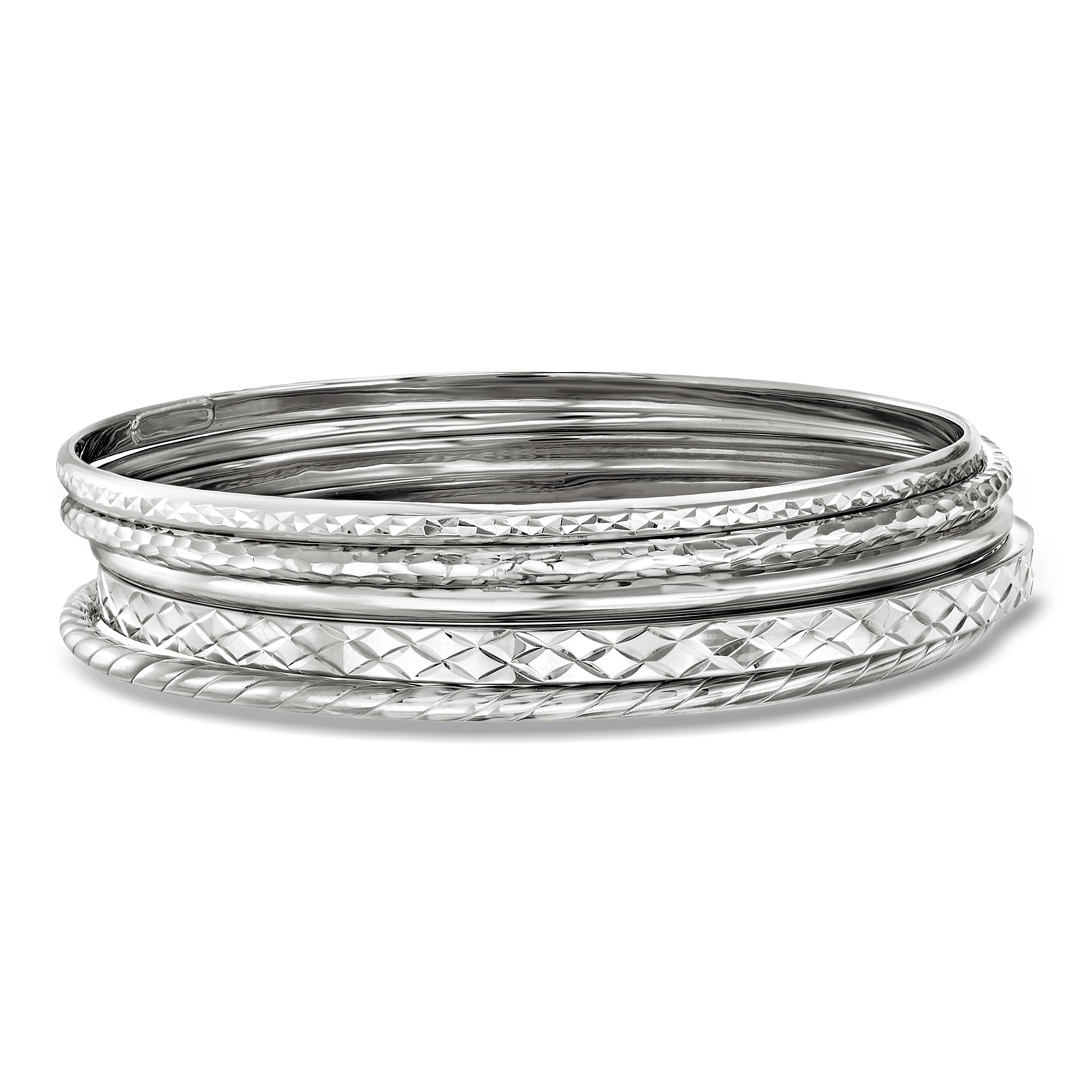 18kt Gold Over Sterling Jewelry Set: Five Bangle Bracelets