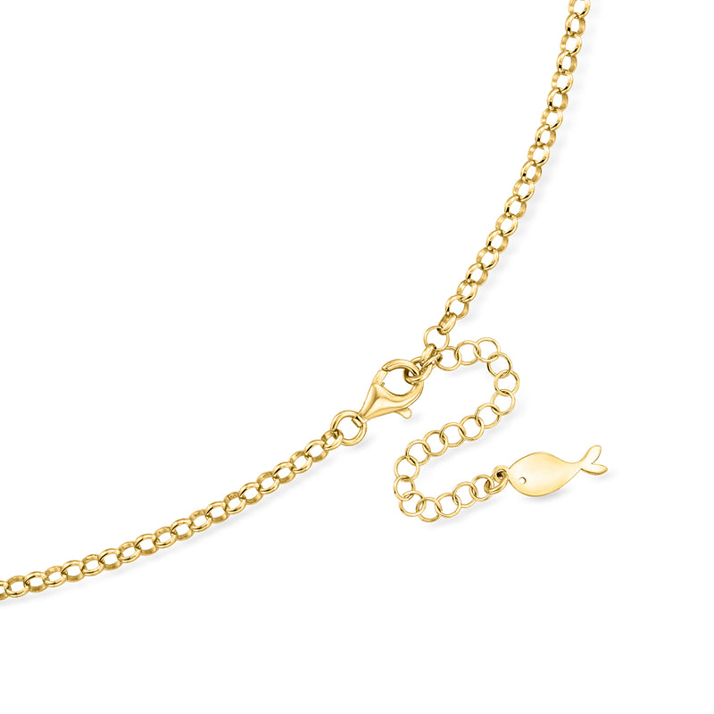 Gold chain necklace with lobster clasp and small ring links