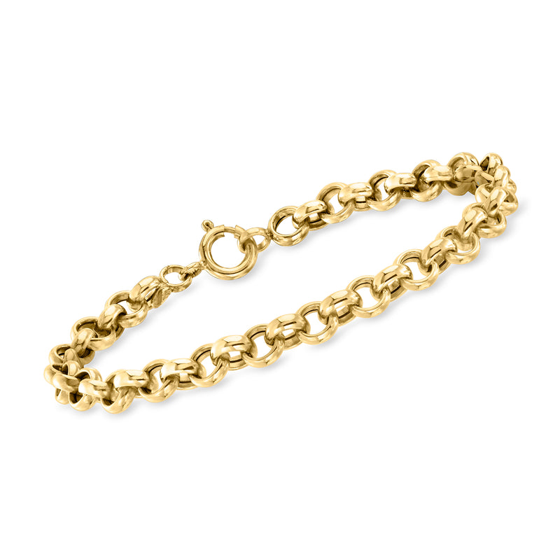 14kt yellow gold cable-chain bracelet with interlocking oval links