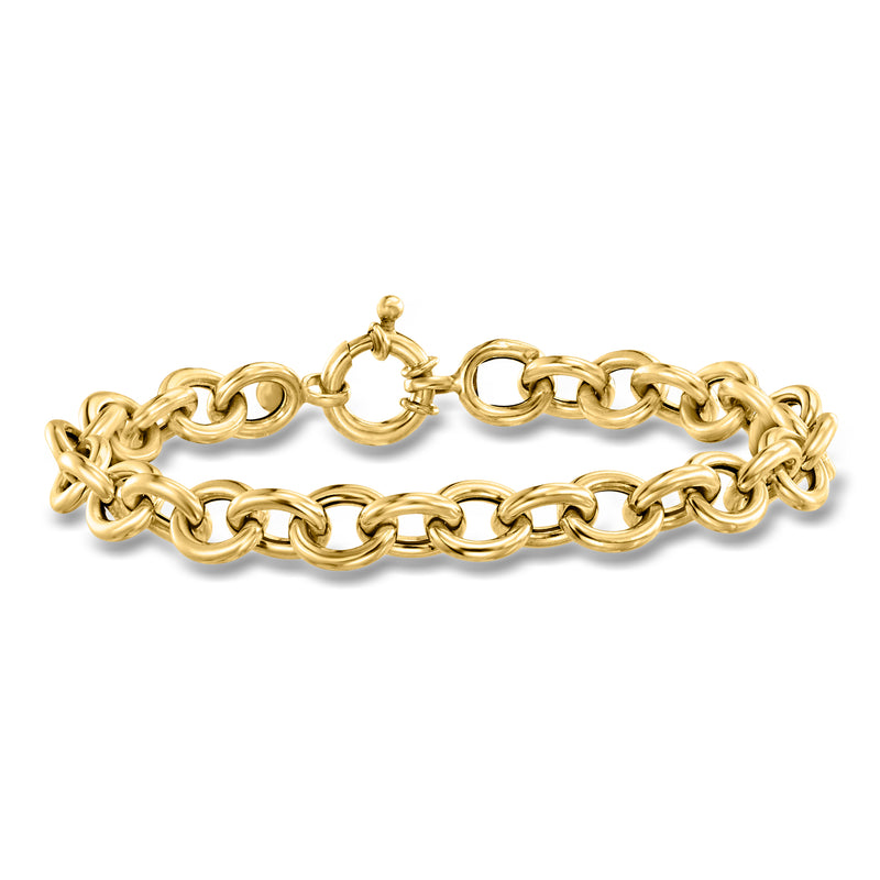 18kt yellow gold cable-chain bracelet with round clasp links