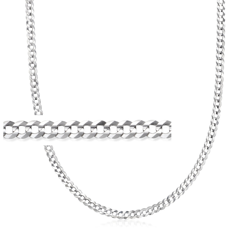 14kt white gold curb-link necklace with interlocking chain links