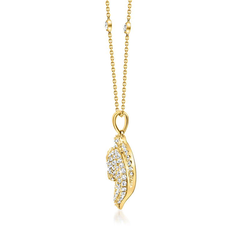 14kt yellow gold diamond horse head pendant necklace on a chain