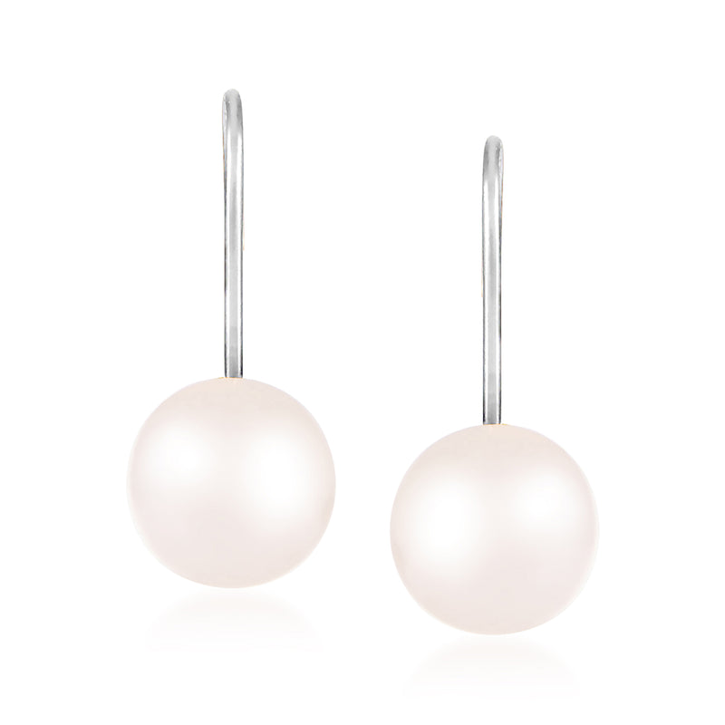 7-8mm Cultured Akoya Pearl Earrings in 14kt White Gold