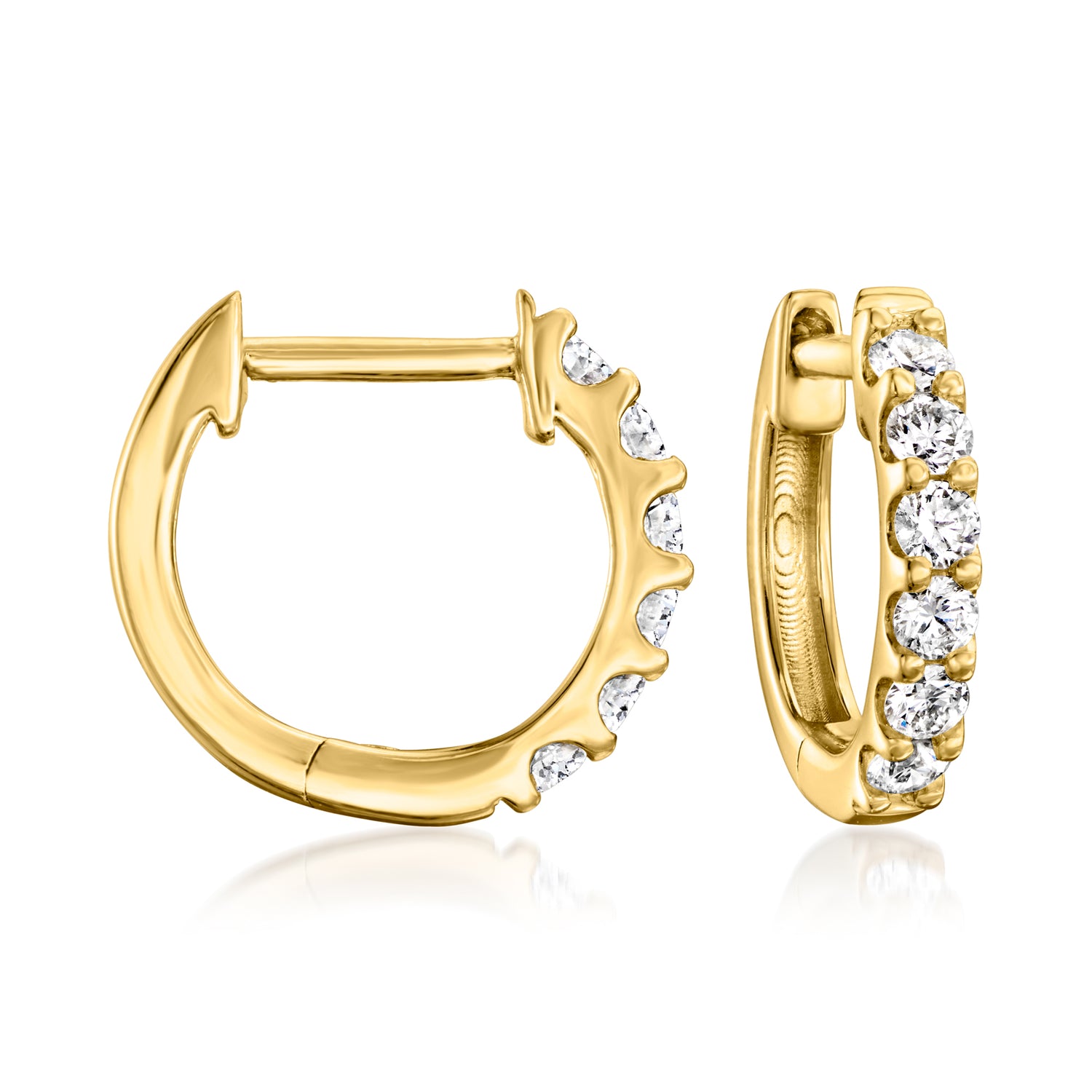 .25 ct. t.w. Lab Grown Diamond Hoop Earrings in 18kt Gold Over Sterling
