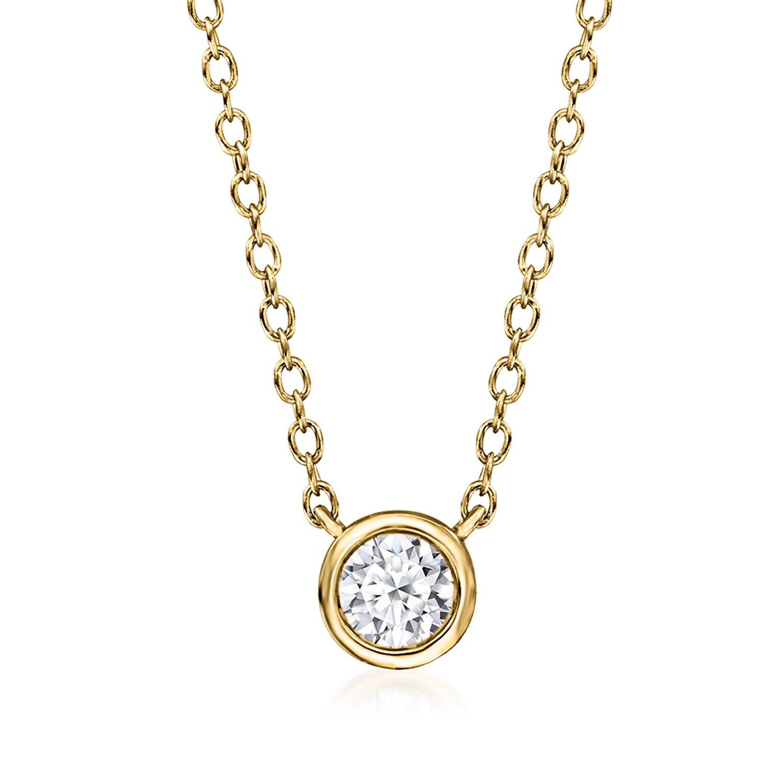 .15 Carat Bezel-Set Lab Grown Diamond Necklace in 18kt Gold Over Sterling