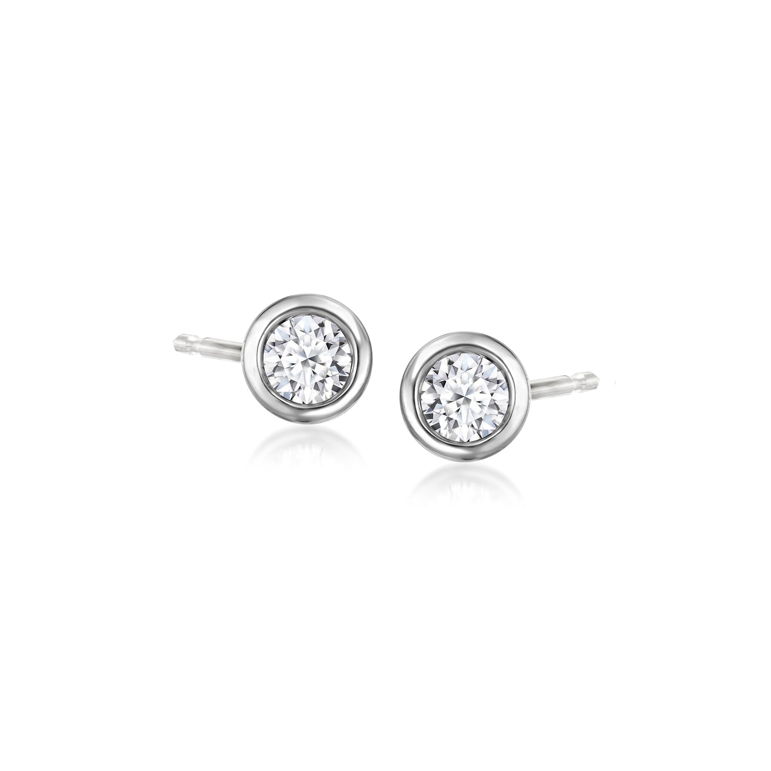 .20 ct. t.w. Bezel-Set Lab Grown Diamond Stud Earrings in Sterling Silver