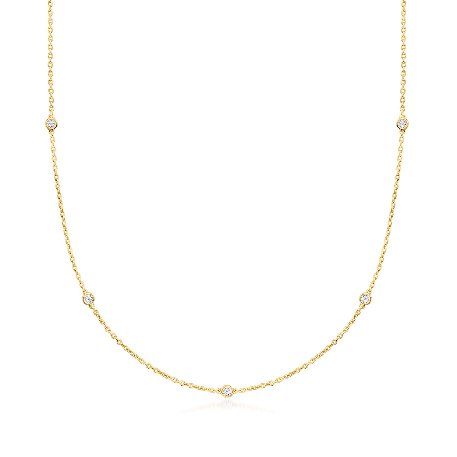 .33 ct. t.w. Lab Grown Diamond Station Necklace in 18kt Gold Over Sterling