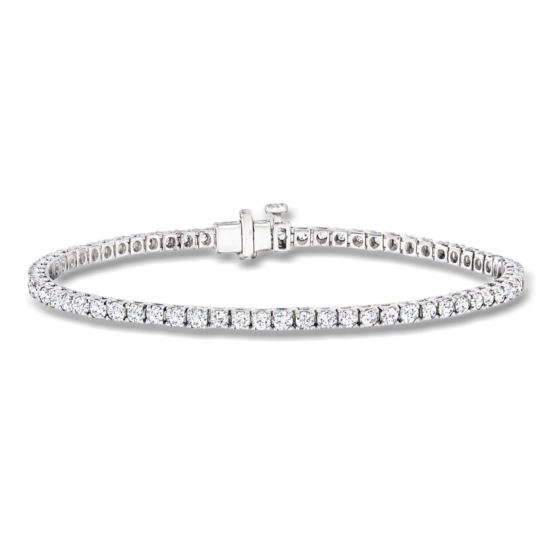 Sterling silver tennis bracelet with lab-grown diamond row