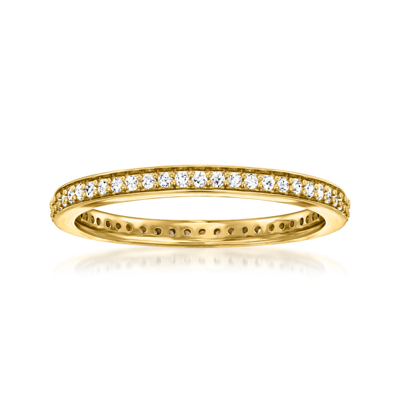 Lab-grown diamond eternity band in gold-over-sterling