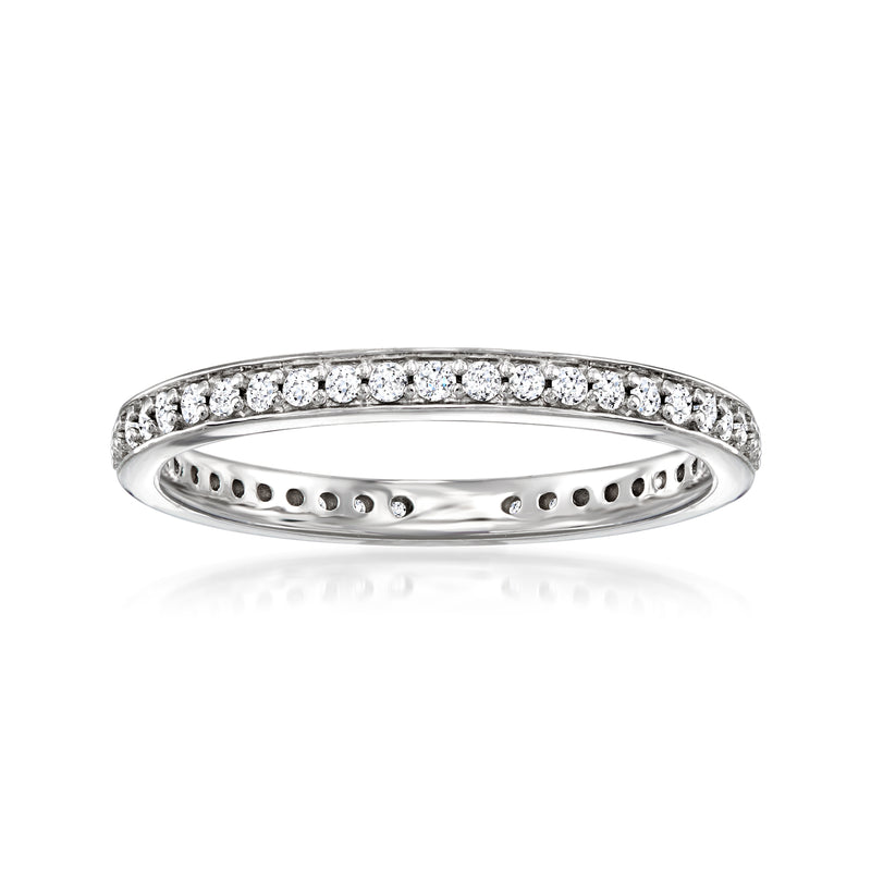 Sterling silver eternity band with lab-grown diamonds