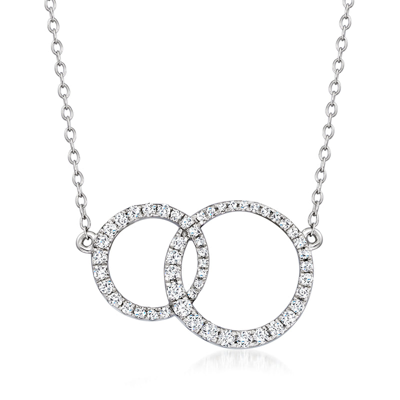 Diamond interlocking circle necklace in sterling silver