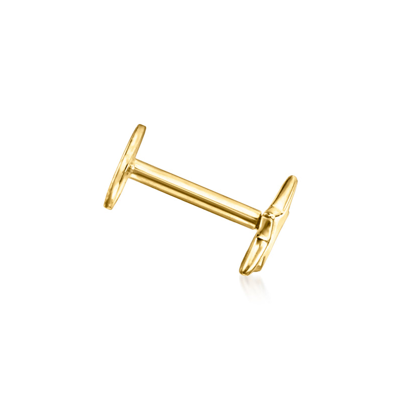 14kt yellow gold star post stud earring, side view