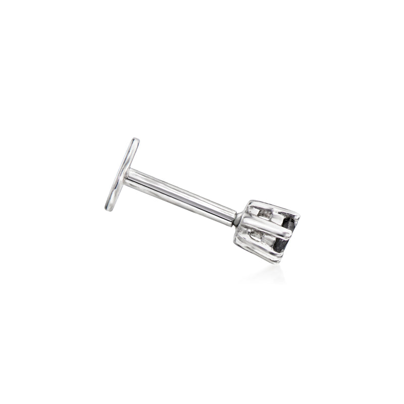 Sterling silver stud earring back with post and hinge-style flat disc