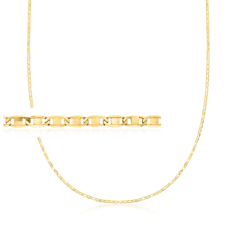 10kt yellow gold mariner-link necklace with rectangular chain links