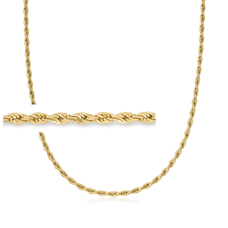 Gold rope-chain necklace with interlinked twisted links