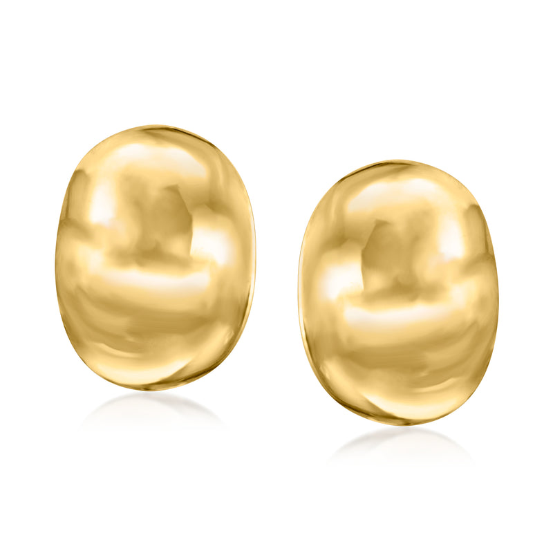 Italian 18kt yellow gold curved dome stud earrings (post)