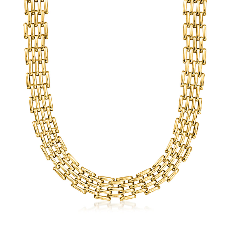 14kt yellow gold chain-link necklace with repeating interlocked links