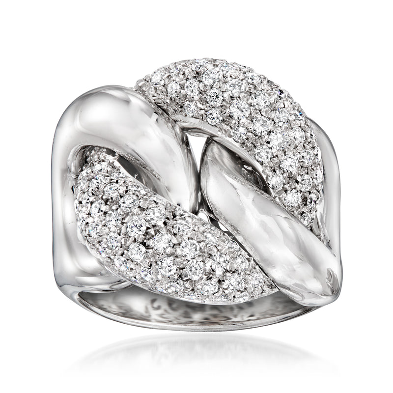 Vintage diamond knot ring in 18kt white gold