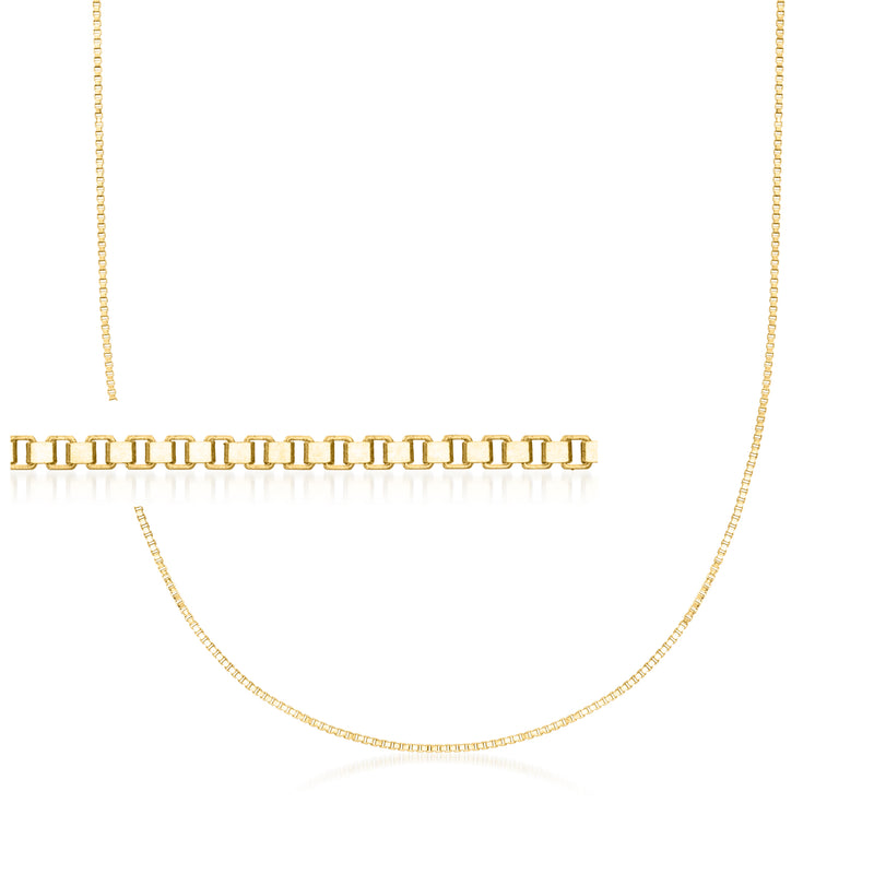 10kt yellow gold box-chain necklace with fine rectangular links