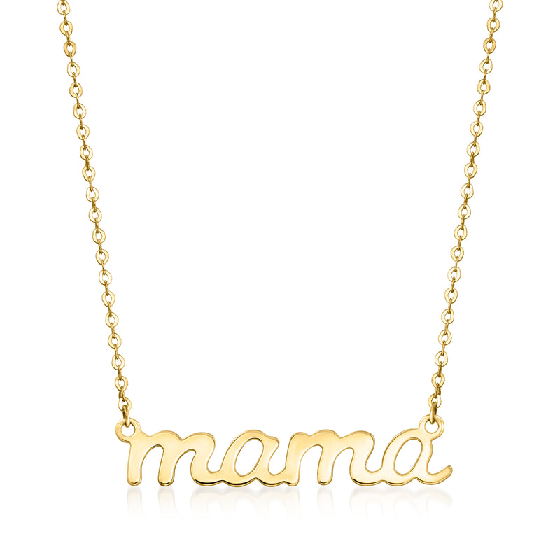 Italian 14kt yellow gold Mama pendant necklace with chain