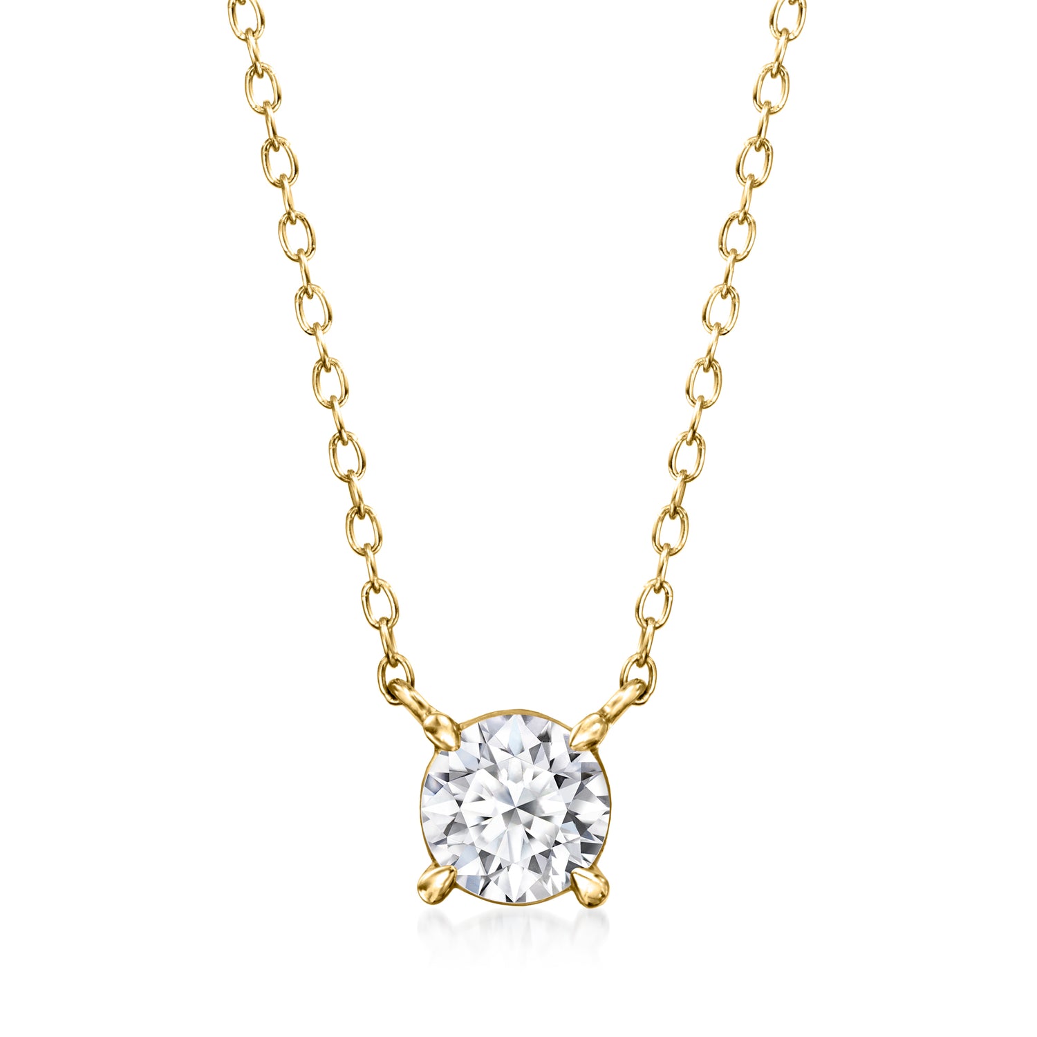 .50 Carat Lab Grown Diamond Solitaire Necklace in 18kt Gold Over Sterling