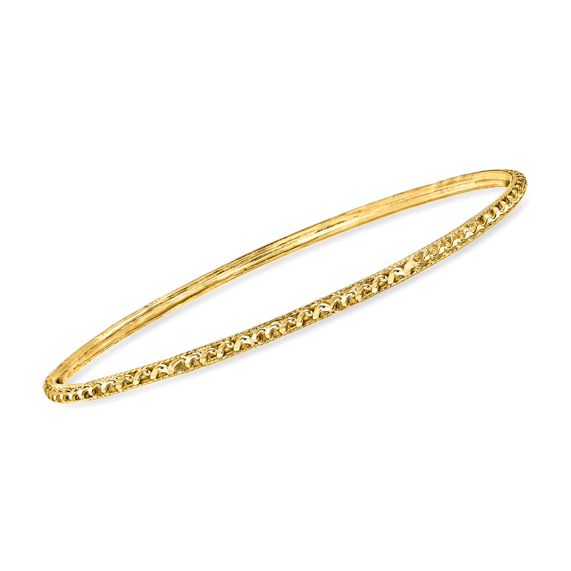 22kt yellow gold vintage bangle bracelet with textured center band