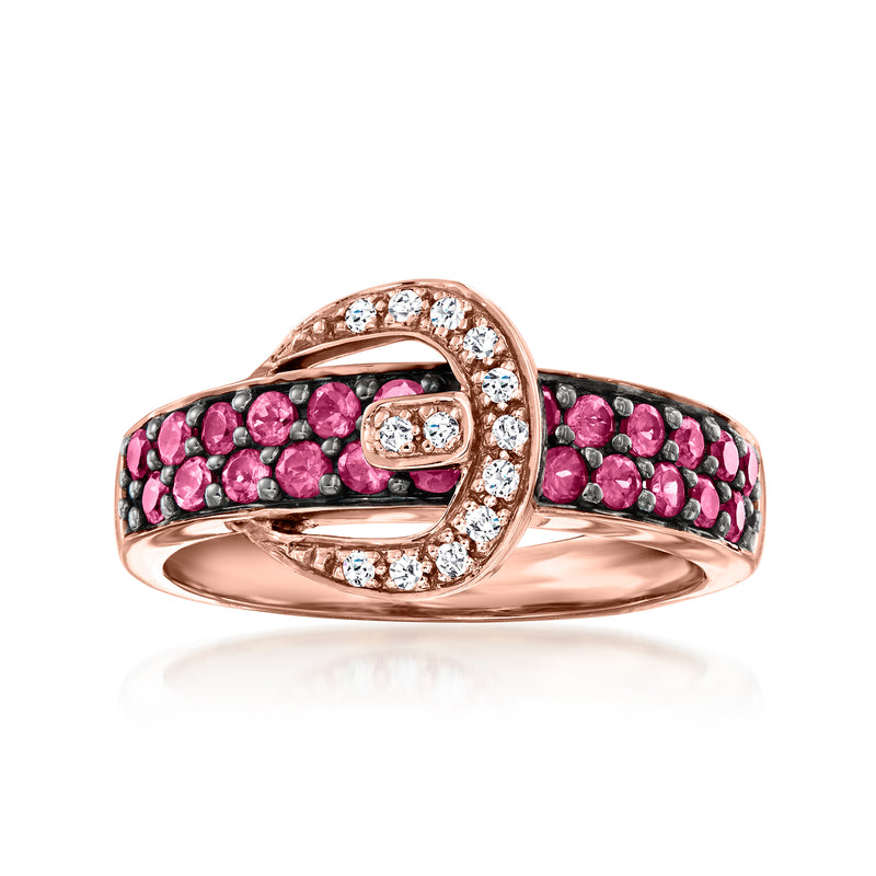 Le Vian strawberry gold belt ring with rhodolite and vanilla diamonds