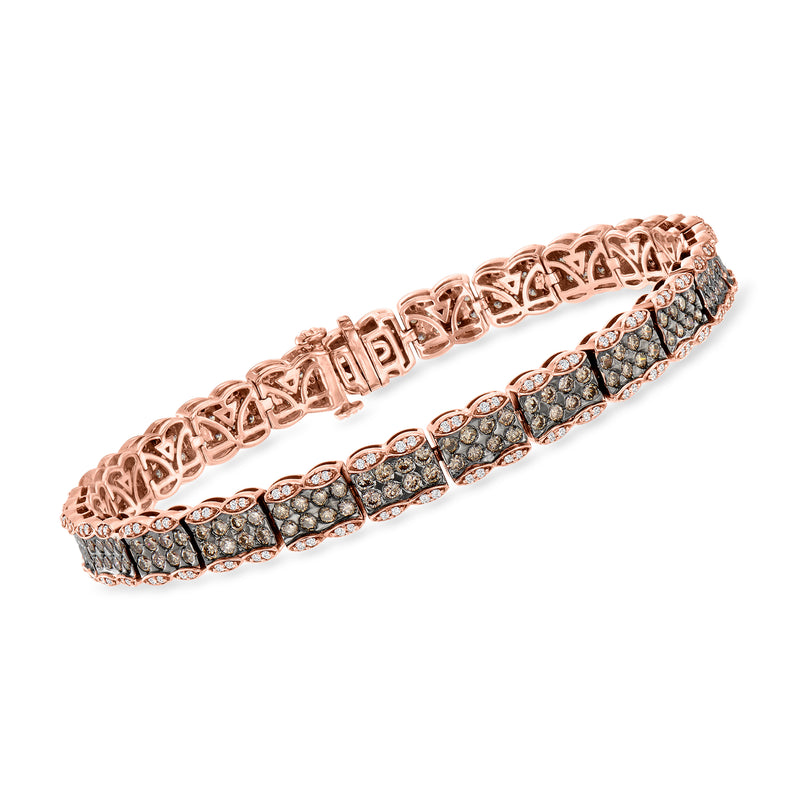 Le Vian Chocolatier diamond bracelet in rose gold with brown and clear stone links