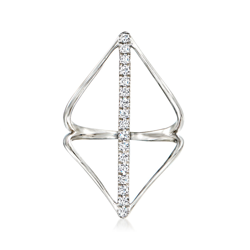 Diamond open-space bar ring, .30 ct. t.w., 14kt white gold