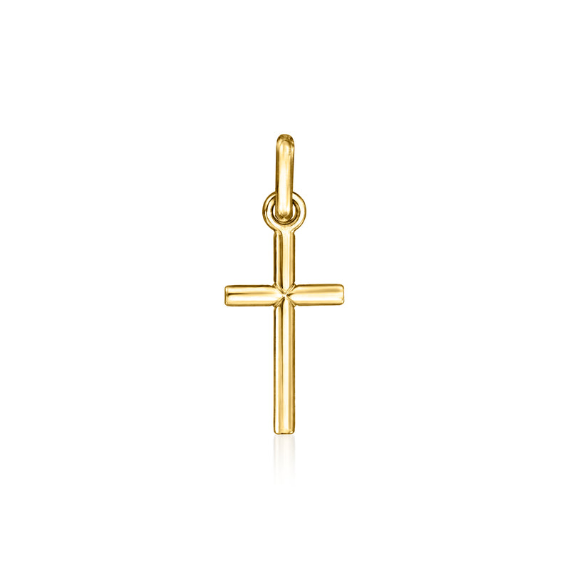 14kt yellow gold cross charm with loop bail