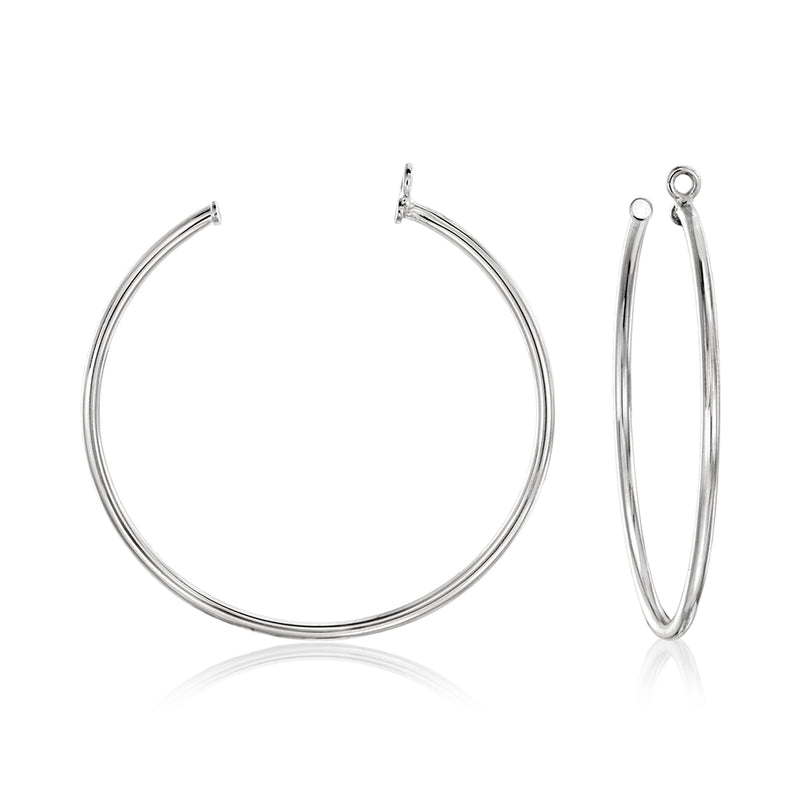 Sterling silver CZ hoop earrings with matching hoop jacket pairs