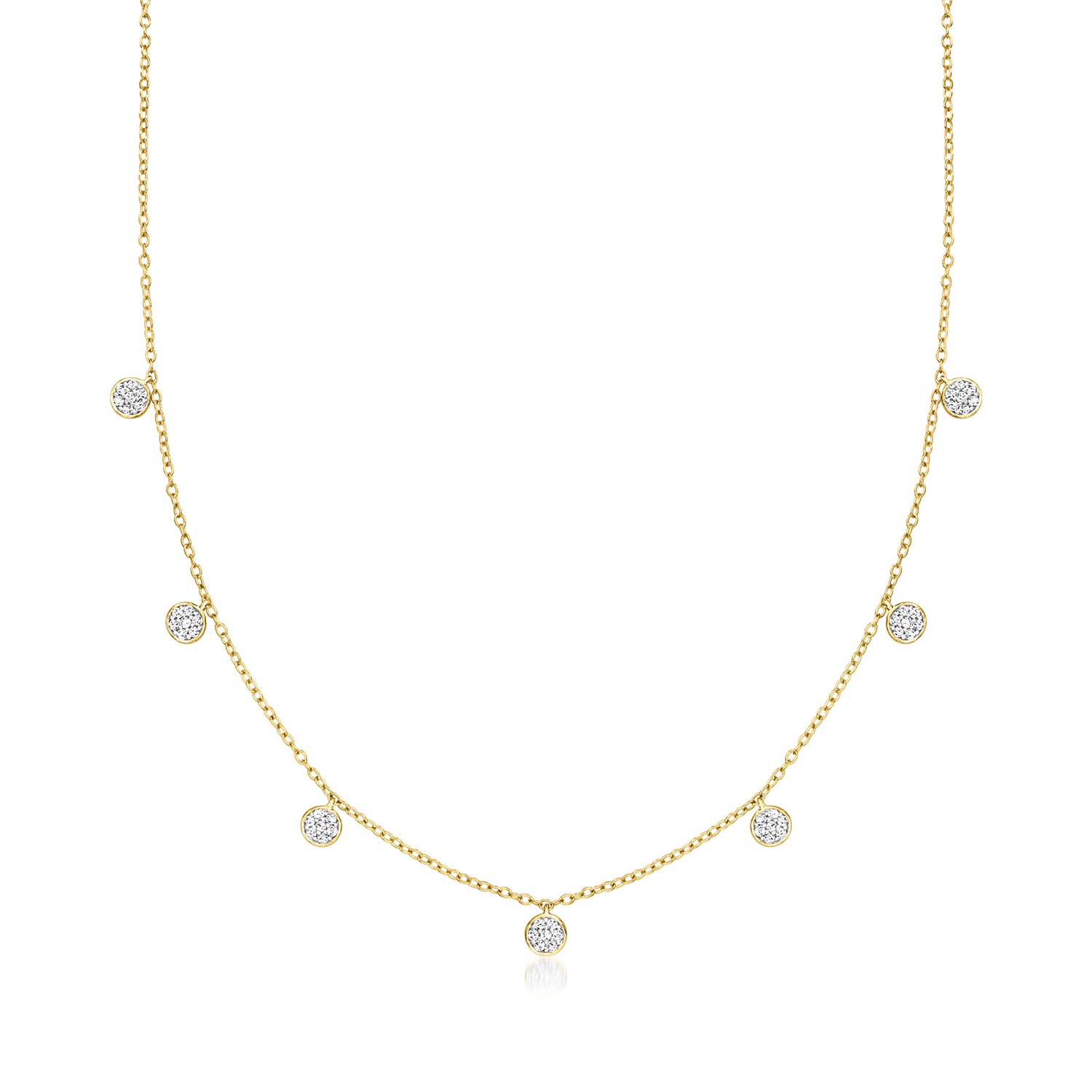 .30 ct. t.w. Diamond Circle Station Necklace in 18kt Gold Over Sterling