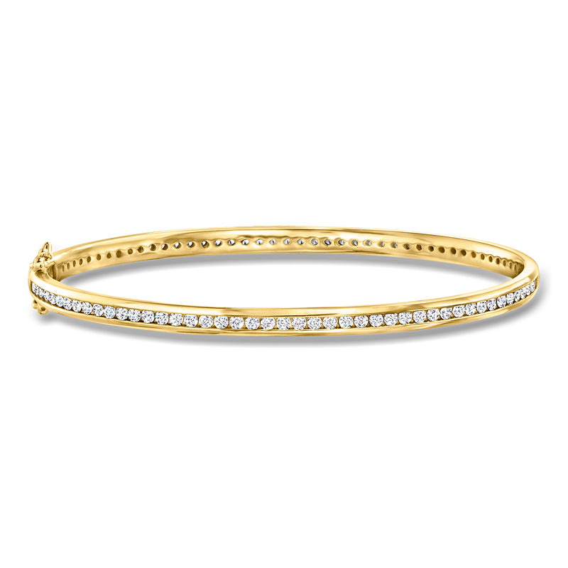 Gold over sterling eternity bangle with clear CZ stone rows