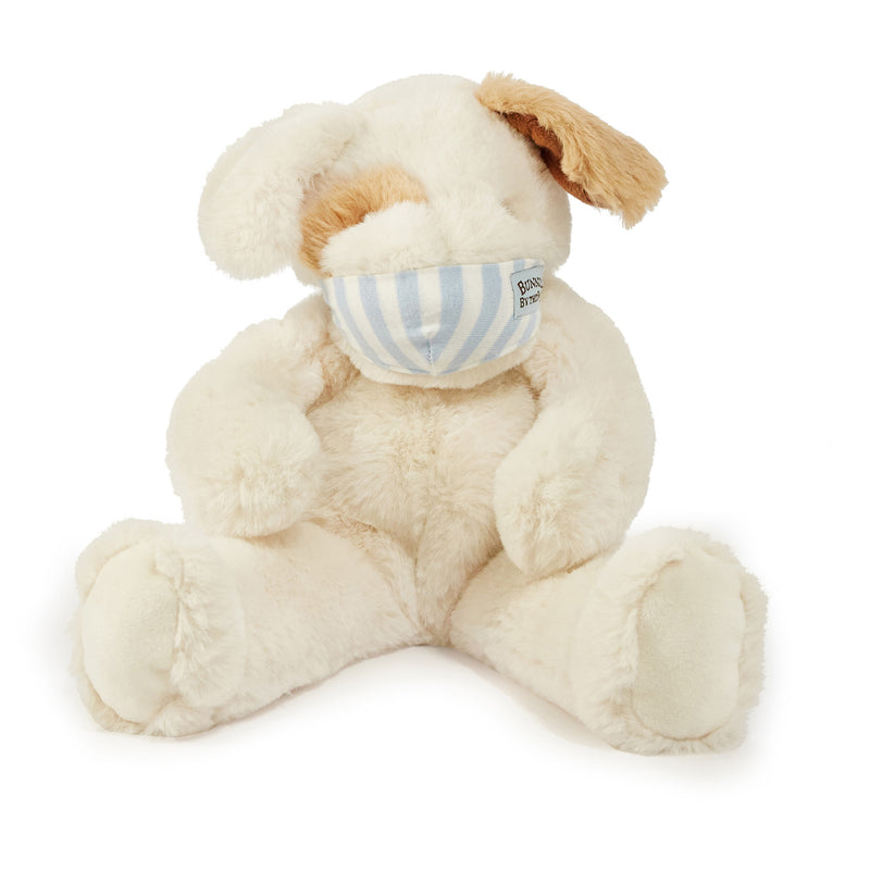 Bunnies by the Bay plush dog with striped cloth face mask