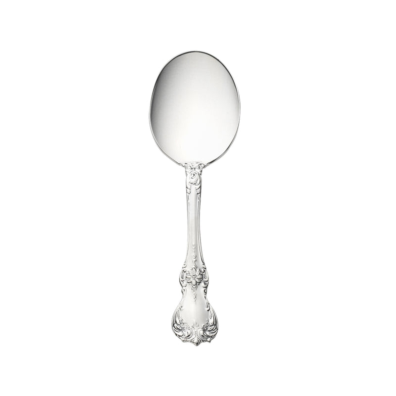 Towle Old Master sterling silver baby spoon with oval bowl and ornate floral handle