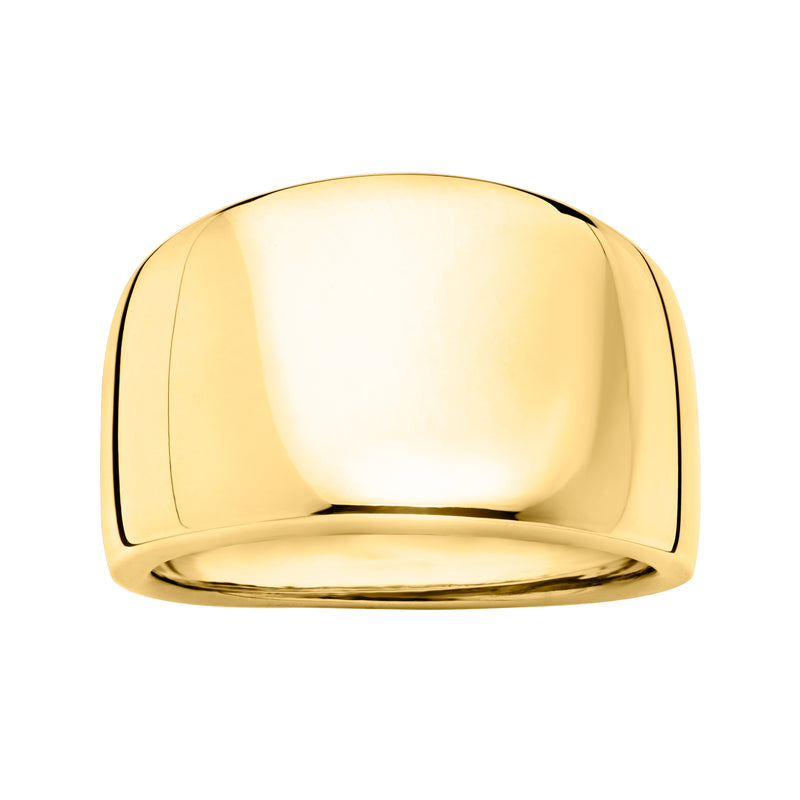 18kt yellow gold dome ring, rounded polished top and band