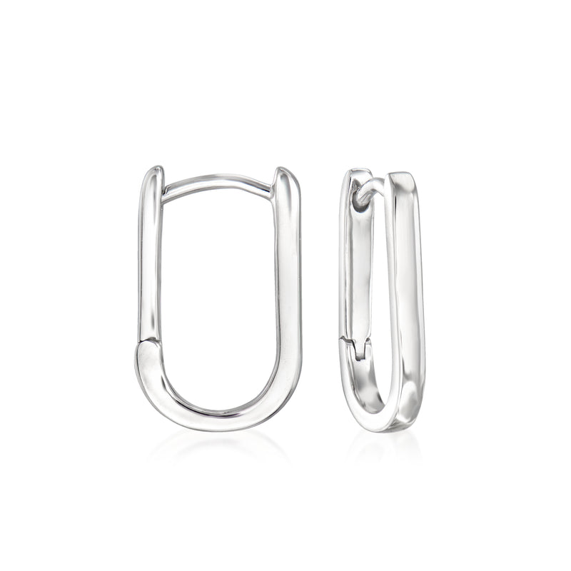 Sterling silver paper clip link drop earrings