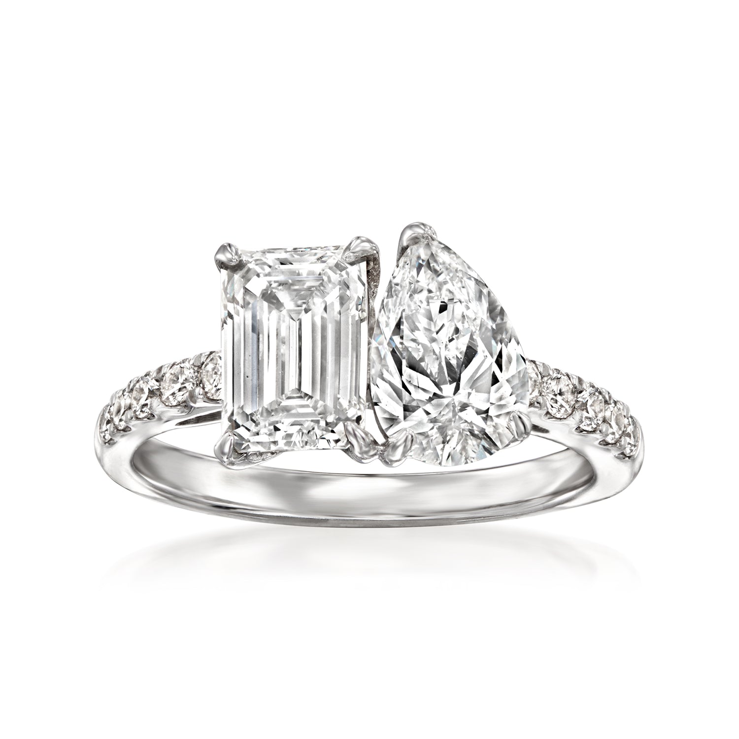 2.25 ct. t.w. Lab Grown Diamond Toi et Moi Ring in 14kt White Gold
