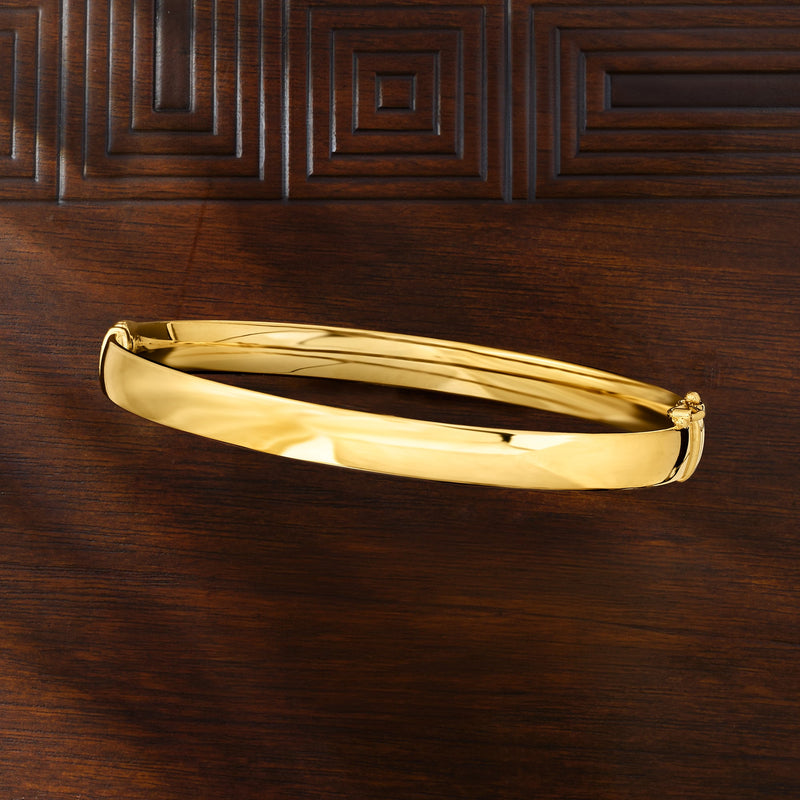 Italian 10kt Yellow Gold Oval Bangle Bracelet
