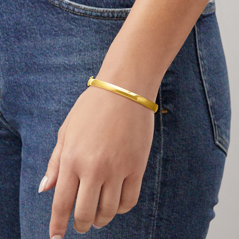 Italian 10kt Yellow Gold Oval Bangle Bracelet